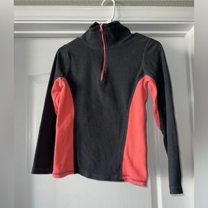 Old Navy Ladies Gray Pink 1/2 Zip Fleece Lightweight Pullover - Size XS